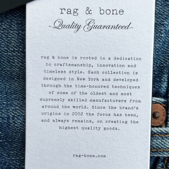 RAG & BONE JEANS JULIENNE DRE LOW RISE SLIM BOYFRIEND JEANS WOMEN’S sz 23 NWT - Picture 8 of 15